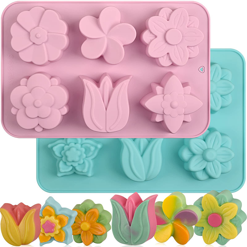 Cetakan kue bunga silikon 6 ro - Soap Making Websites ulasan dan harga